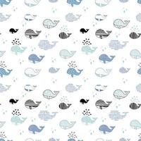 Whales icons seamless repeat pattern vector