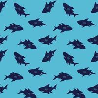 Shark seamless repeat all over pattern vector