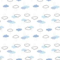 Clouds all over print pattern vector