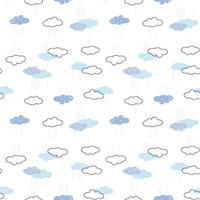 Clouds all over print pattern vector