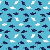Shark seamless repeat all over pattern vector