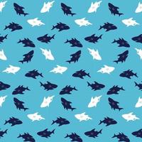 Shark seamless repeat all over pattern vector