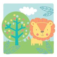 Lion Safari Landscape Print Icon