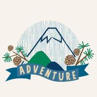arte de icono de insignia de camping de aventura vector