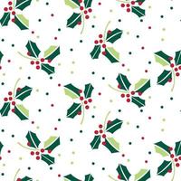 Hollies berries seamless repeat print for Christmas vector