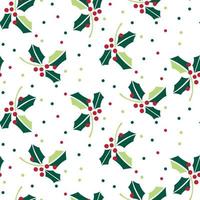 Hollies berries seamless repeat print for Christmas vector