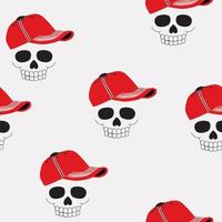 Skull seamless repeat all over pattern vector