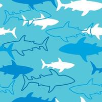 Shark seamless repeat all over pattern vector