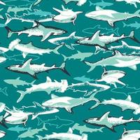 Shark seamless repeat all over pattern vector