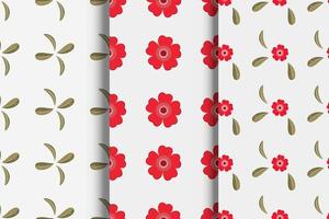 conjunto de patrones, patrón floral en la pequeña flor. motivos dispersos al azar. textura vectorial plantilla elegante para estampados de moda. estampación con pequeñas flores. vector