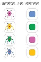 match the  monsters by  color. Logic game for children. vector