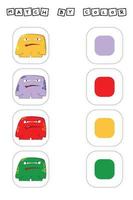 match the  monsters by  color. Logic game for children. vector