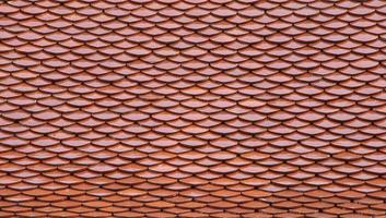 Red tiles roof in temple Bangkok, Thailand, architecture background. photo