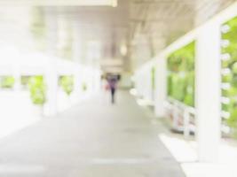 Blurred photo of walkway corridor in the campus