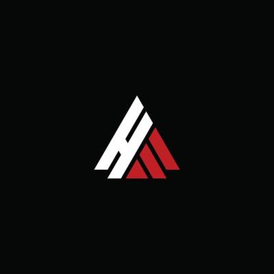abstract initial letter HA logo in white and red color isolated in black background applied for real estate logo also suitable for the brands or companies that have initial name AH