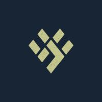 abstract initial letter HW logo in gold color isolated in dark blue background applied for financial advisor logo also suitable for the brands or companies that have initial name WH vector