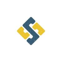 abstract initial letter SS logo in grey and yellow color isolated in white background applied for company logo design also suitable for the brands or companies that have initial name SS vector