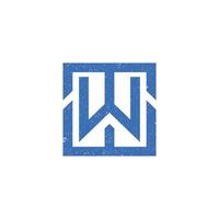 abstract initial letter WT logo in blue color isolated in white background applied for trucking parts company logo also suitable for the brands or companies that have initial name TW vector
