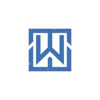 abstract initial letter WT logo in blue color isolated in white background applied for trucking parts company logo also suitable for the brands or companies that have initial name TW vector