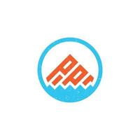 logotipo de letra inicial abstracta pp en color azul y naranja aislado en fondo blanco aplicado para el logotipo de la empresa editorial de libros también adecuado para las marcas o empresas que tienen el mismo nombre inicial vector