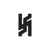 logotipo de letra inicial abstracta hs en color negro aislado en fondo blanco solicitado para el logotipo de la empresa financiera también adecuado para las marcas o empresas que tienen el nombre inicial sh vector