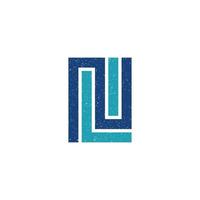logotipo de letra inicial abstracta nli en color azul oscuro aislado en fondo blanco solicitado para el logotipo de abogado y ley también adecuado para las marcas o empresas que tienen el nombre inicial iln vector