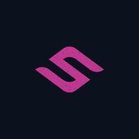 abstract initial letter SZ logo in pink color isolated in black background applied for influencer platforms logo also suitable for the brands or companies that have initial name ZS vector