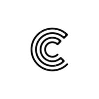 logotipo de letra inicial abstracta cc en color negro aislado en fondo blanco solicitado para el logotipo de fondo de capital de riesgo también adecuado para las marcas o empresas que tienen el mismo nombre inicial vector