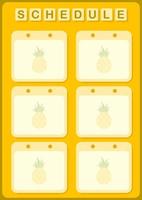 Daily and weekly planner with Pineapple vector