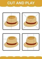 cortar y jugar con sombrero fedora vector