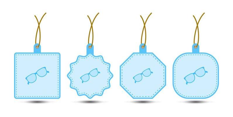 Set of Glasses tags with cord