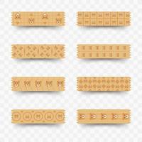 Set of Bear washi tape vector