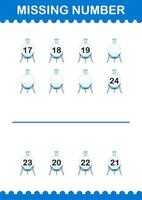 Missing number with Florence Flask. Worksheet for kids vector