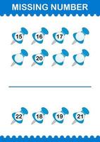 Missing number with Push Pin. Worksheet for kids vector