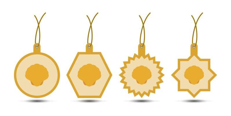 Set of Seashell tags with cord