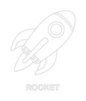 Rocket tracing worksheet for kids vector