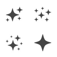 conjunto de estrellas brilla, diseño plano vector