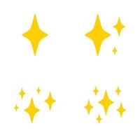 Set of stars sparkles, flat design vector