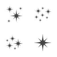 Set of stars sparkles, flat design vector