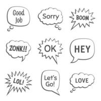 Collection of speech bubbles isolated with text vector
