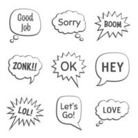 Collection of speech bubbles isolated with text vector