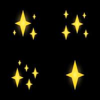 Set of stars sparkles, flat design vector