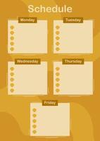 Daily and weekly planner with Seashell vector