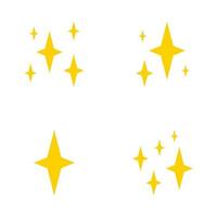 Set of stars sparkles, flat design vector