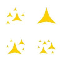 conjunto de estrellas brilla, diseño plano vector