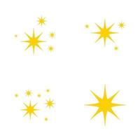 conjunto de estrellas brilla, diseño plano vector