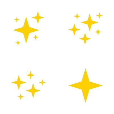 Set of stars sparkles, flat design