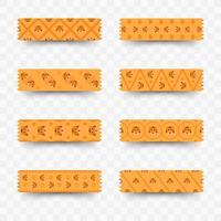 Set of Tiger washi tape vector