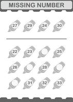 Missing number with Marker. Worksheet for kids vector