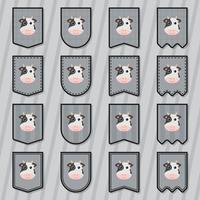 Note sticker set with Cow vector
